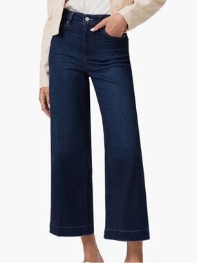 Paige Anessa High Rise Wide Leg Ankle Jeans Disco Wash Sz 29